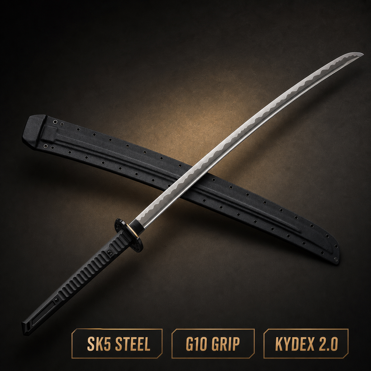 Carbon steel tactical sword and scabbard for JMSWORD sword care guide