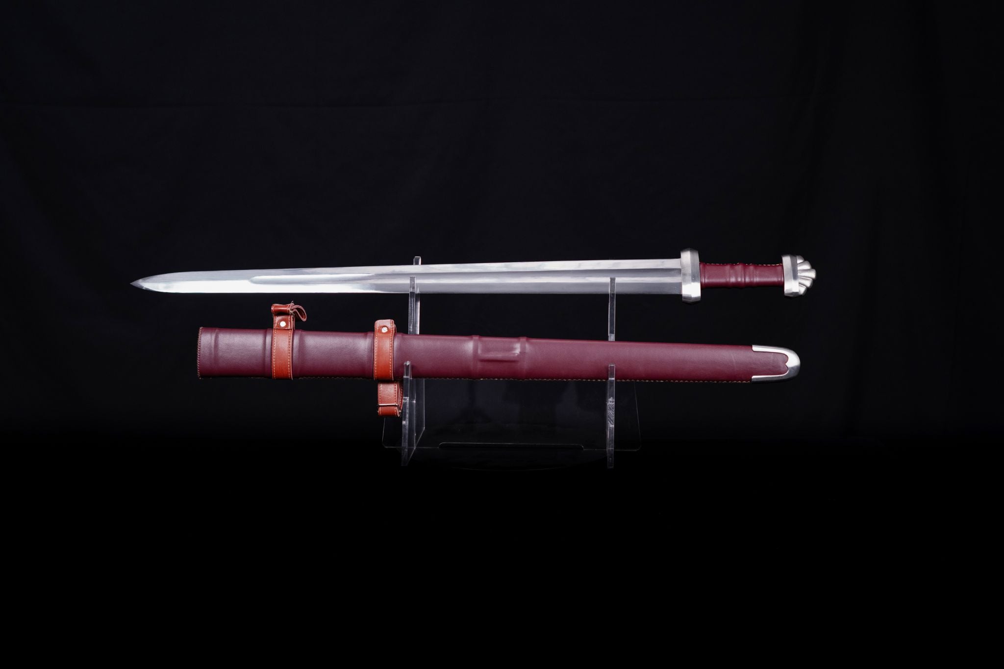 Crimson Valor Spring Steel Viking Sword – medieval sword