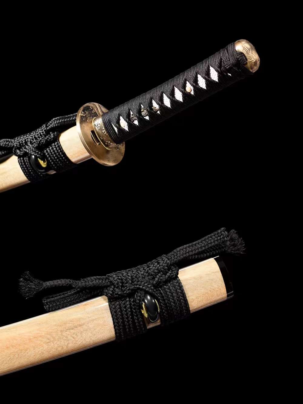天麟 Wakizashi Sword T10 Steel Hamon Sharpened