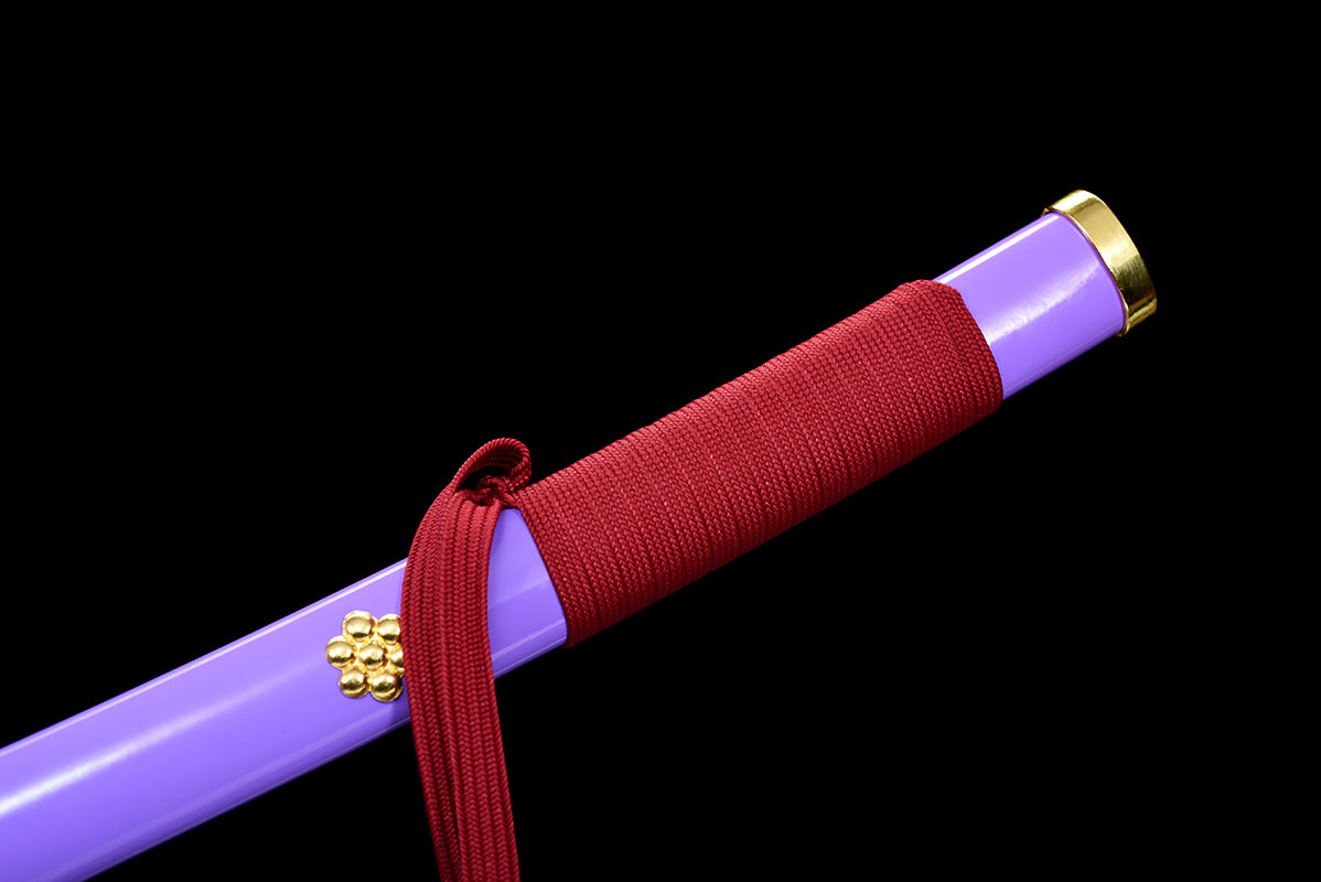 Une pièce Roronoa Zoro fait à la main japon katana samouraï épées pleine Tang 1045 lame noire en acier au carbone