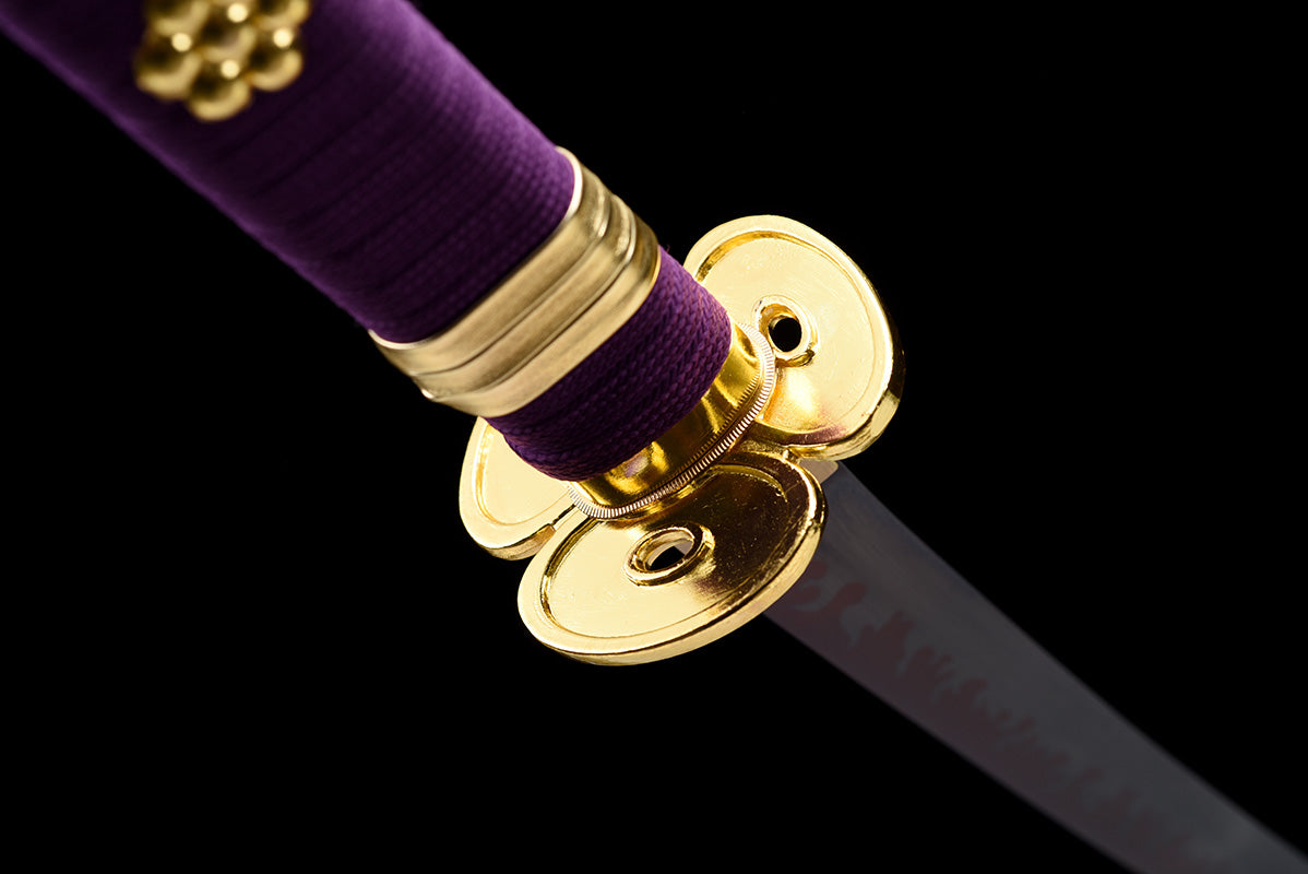 Une pièce Roronoa Zoro fait à la main japon katana samouraï épées pleine Tang 1045 lame noire en acier au carbone