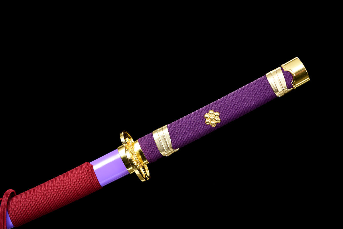 Une pièce Roronoa Zoro fait à la main japon katana samouraï épées pleine Tang 1045 lame noire en acier au carbone