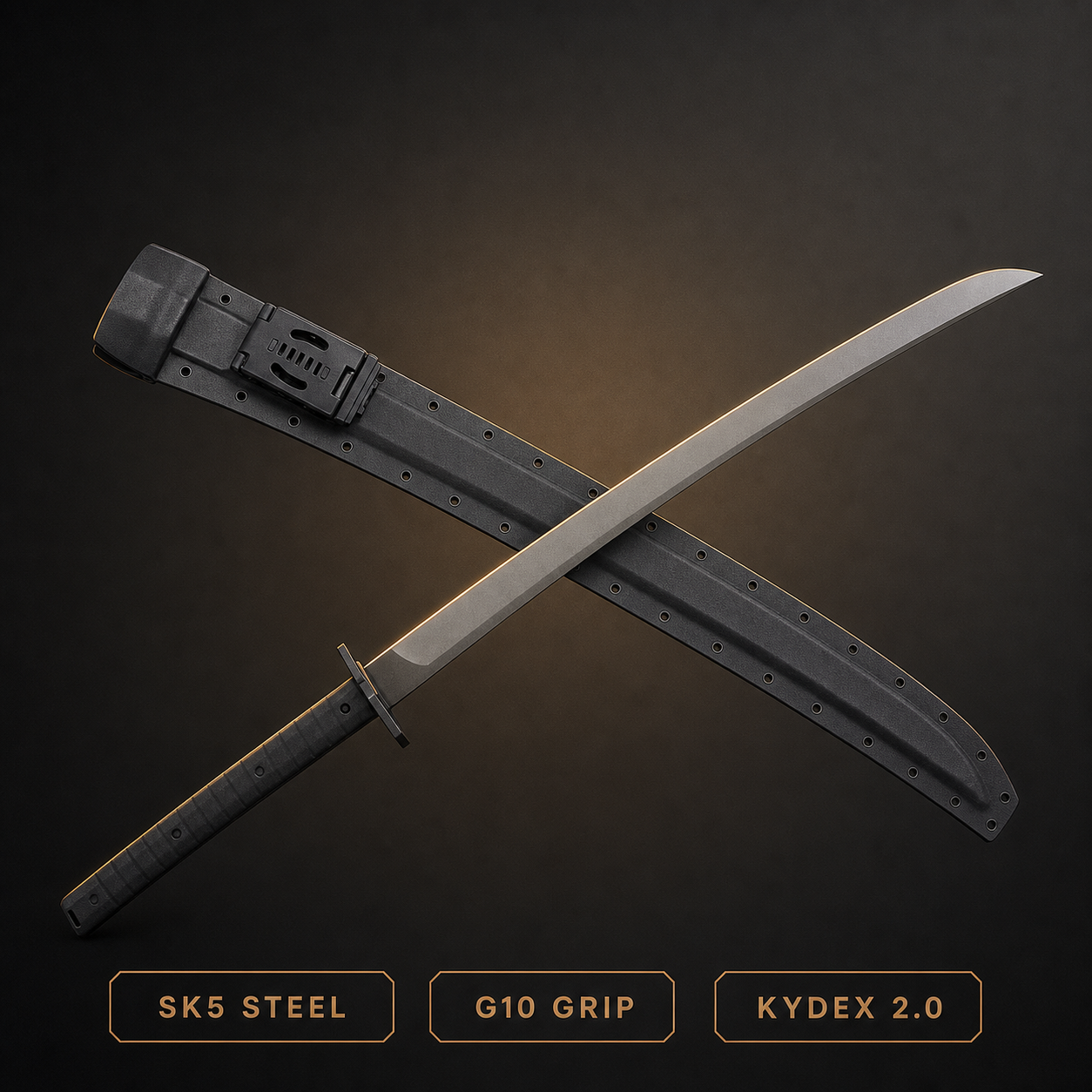 Phantom Tachi long SK5 tactical sword with G10 grip and Kydex 2.0 sheath