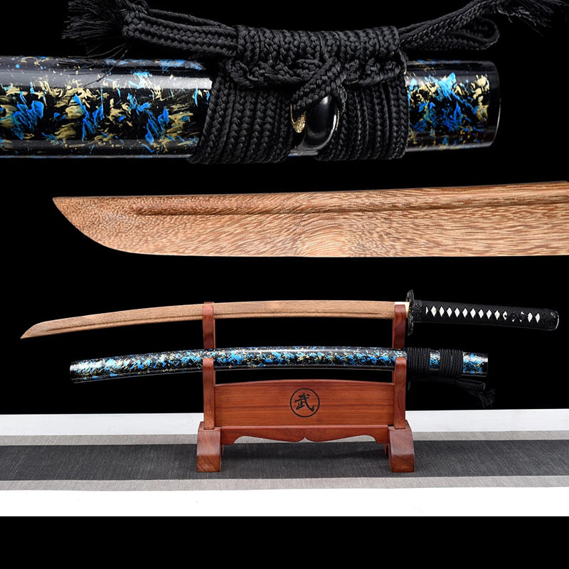 Épées japonaises faites à la main, pratique du samouraï Katana, épée en bois, fourreau blanc