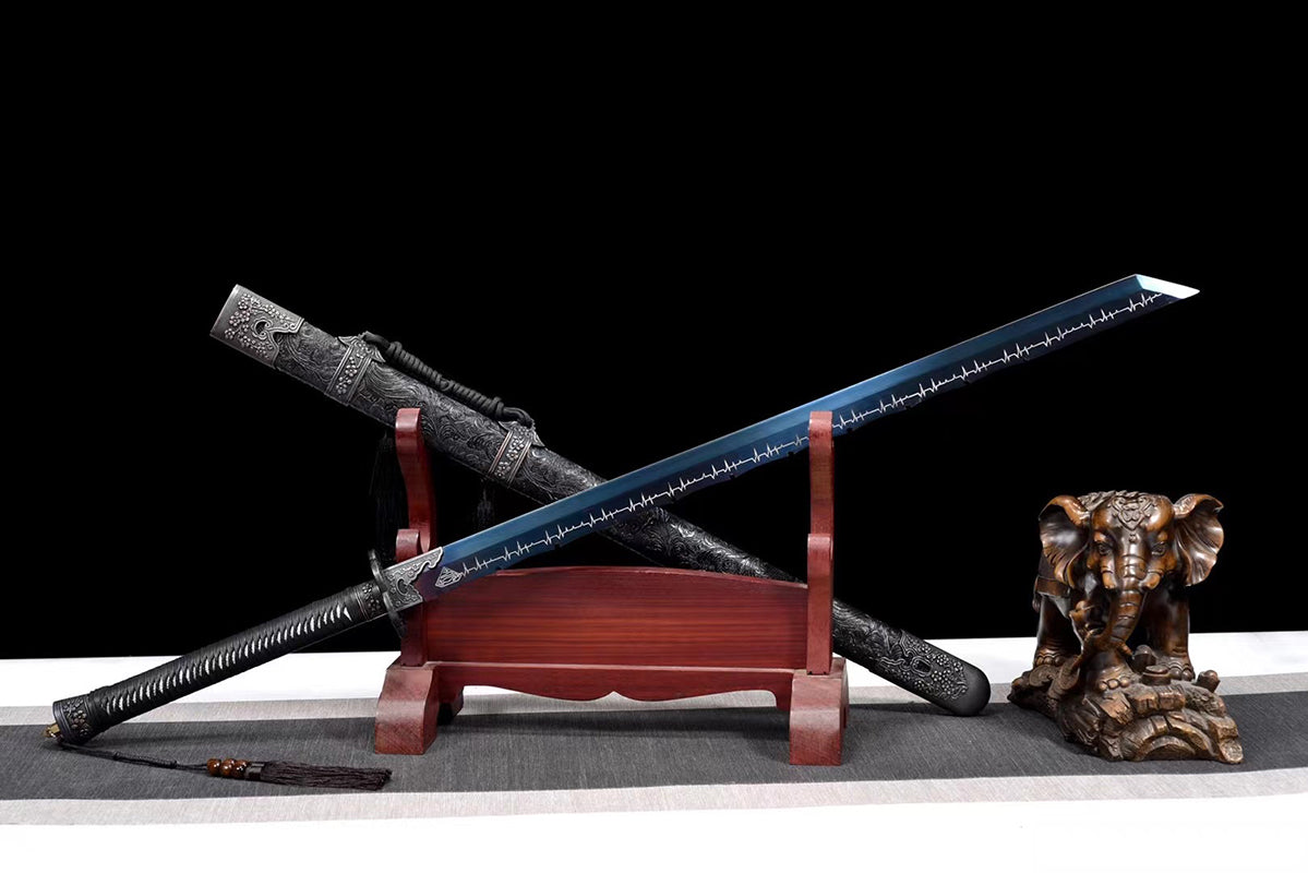 Épées chinoises faites à la main épées de la dynastie Tang épée réelle de haute qualité en acier à haute teneur en manganèse pleine Tang