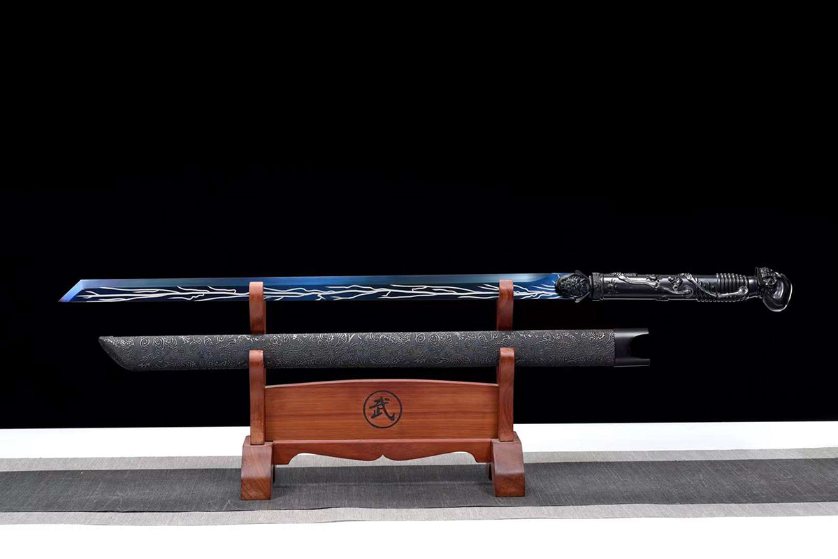 Handgefertigte chinesische Schwerter aus der Tang-Dynastie. Hochwertiges echtes Schwert. Voller Tang aus hochmanganhaltigem Stahl