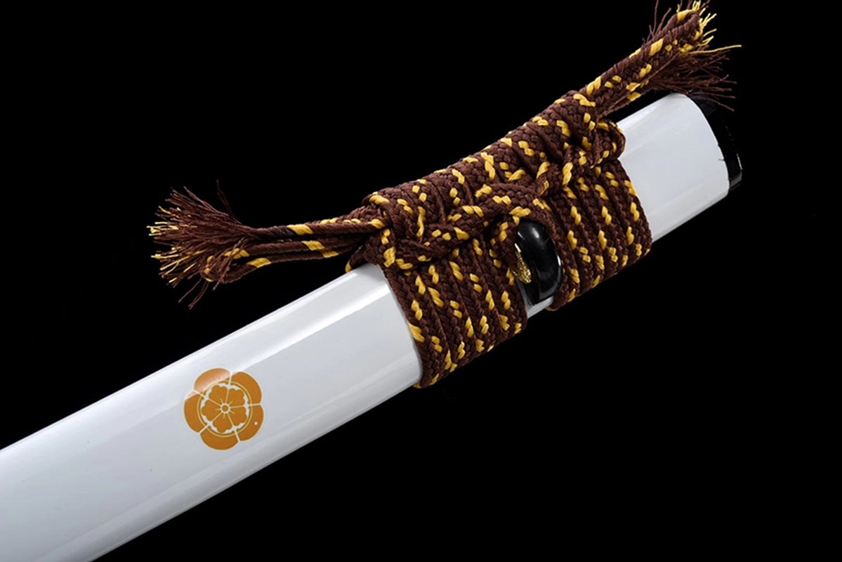 Épées japonaises faites à la main, pratique du samouraï Katana, épée en bois, fourreau blanc