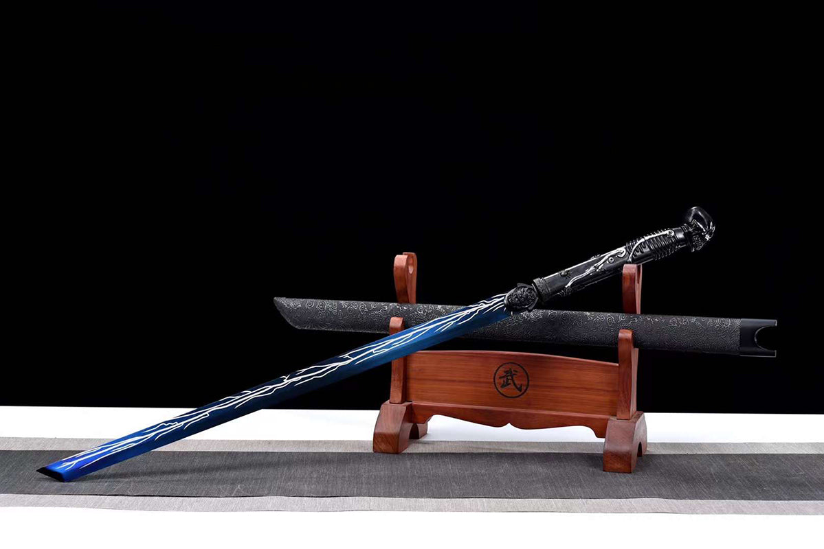 Handgefertigte chinesische Schwerter aus der Tang-Dynastie. Hochwertiges echtes Schwert. Voller Tang aus hochmanganhaltigem Stahl