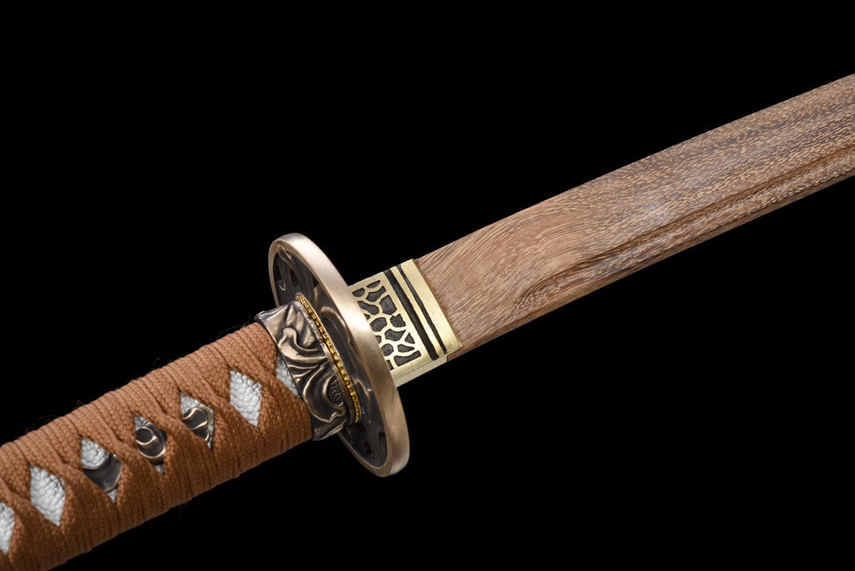 Épées japonaises faites à la main, pratique du samouraï Katana, épée en bois, fourreau blanc