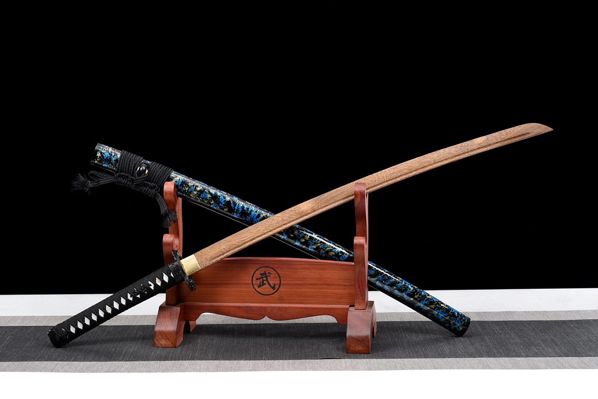 Épées japonaises faites à la main, pratique du samouraï Katana, épée en bois, fourreau blanc