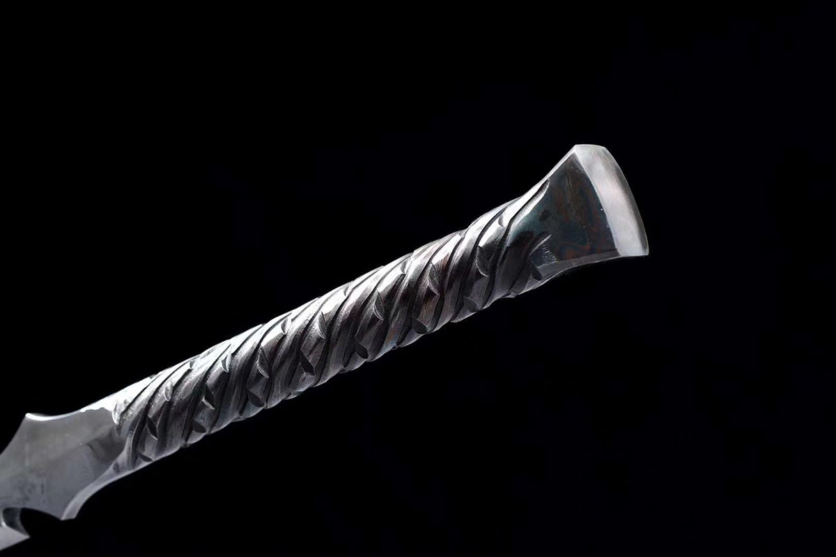 Handmade Real Sword Han Dynasty Chinese Swords Damascus Steel  Cowhide Scabbard