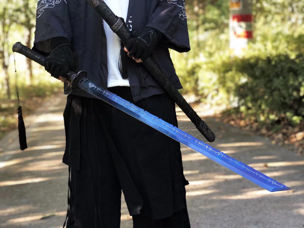 Épées chinoises faites à la main épées de la dynastie Tang épée réelle de haute qualité en acier à haute teneur en manganèse pleine Tang