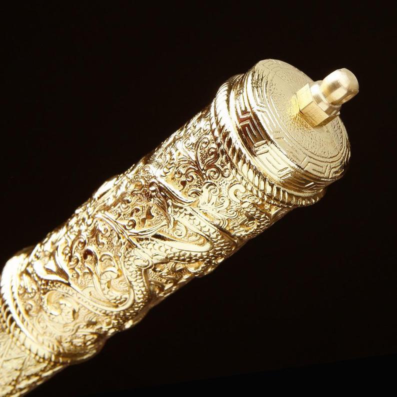 Épées Chinoises Faites à La Main Du Roi De Kang Xi De La Dynastie Qing Avec Fourreau En Bois