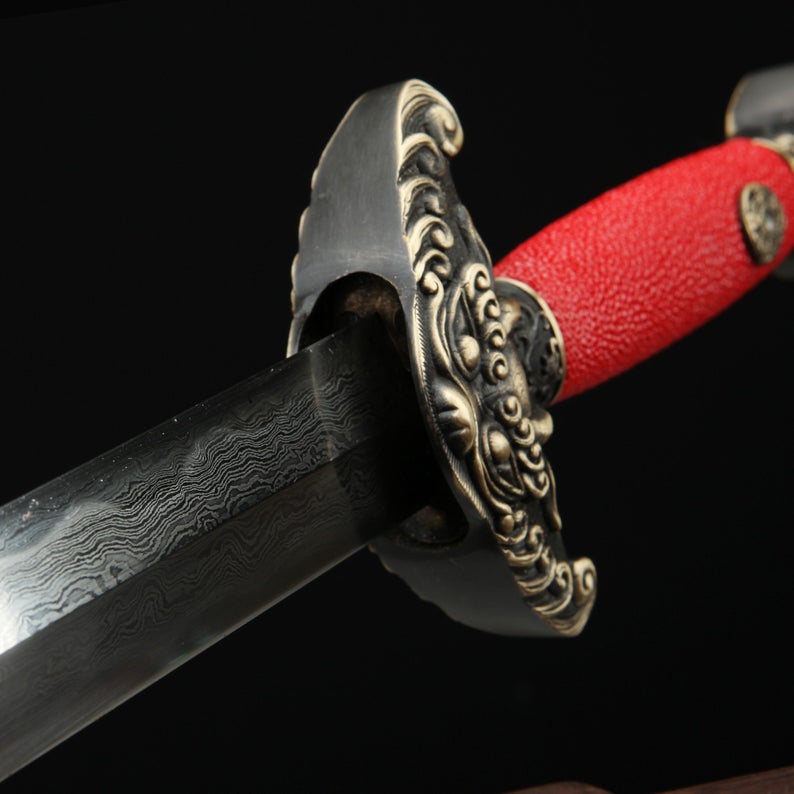 Épées Du Roi Qianlong De La Dynastie Qing Chinoise En Acier Au Carbone Faites à La Main