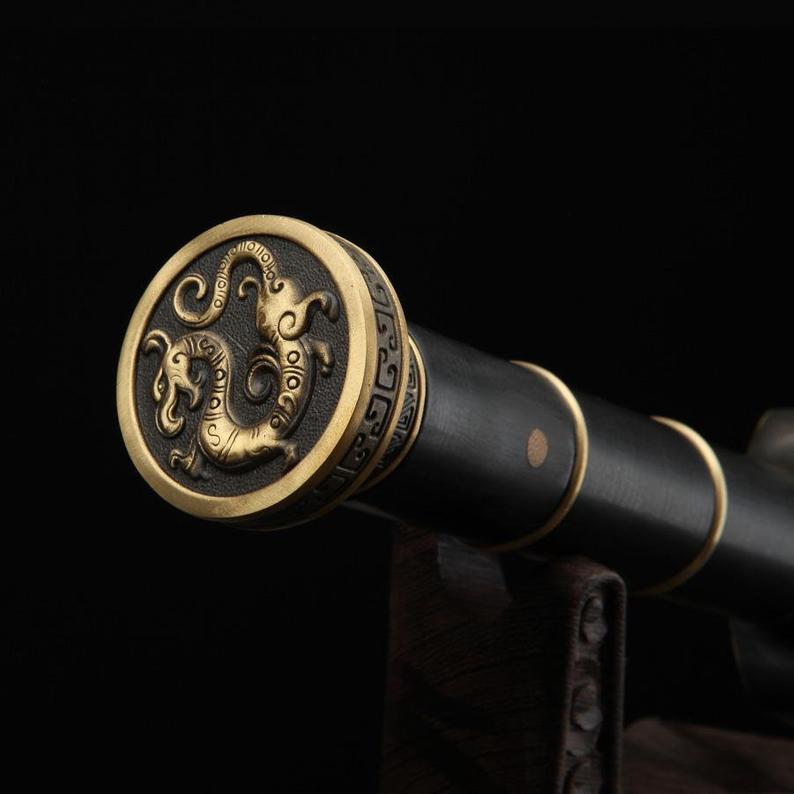 Black Dragon Real Han Sword Chinese Swords With Wood Scabbard