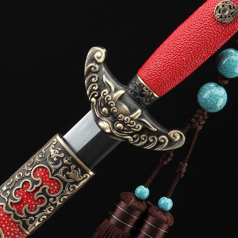 Épées Du Roi Qianlong De La Dynastie Qing Chinoise En Acier Au Carbone Faites à La Main