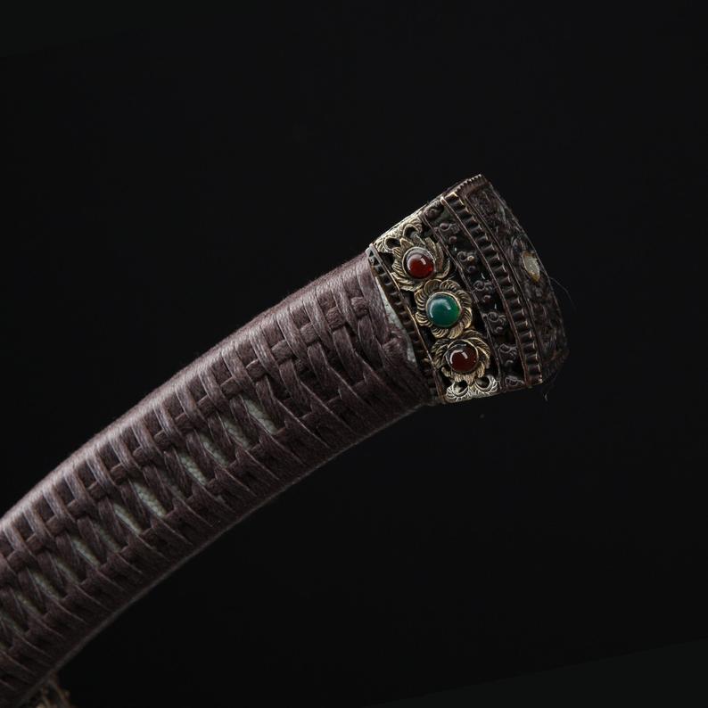 Handmade Damascus Steel Chinese Ming Dynasty King Swords With Wood Scabbard