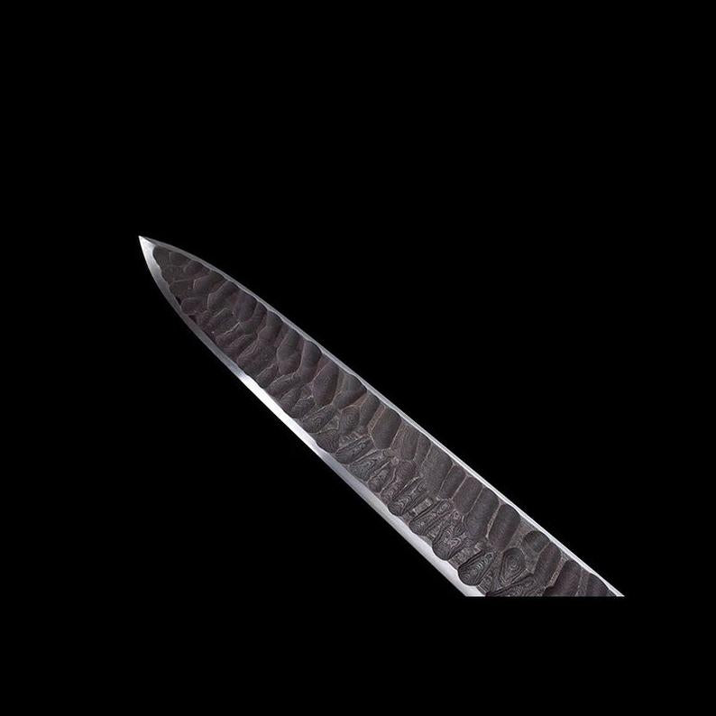 Handmade Real Sword Han Dynasty Chinese Ancient Swords Damascus Steel Cowhide Scabbard