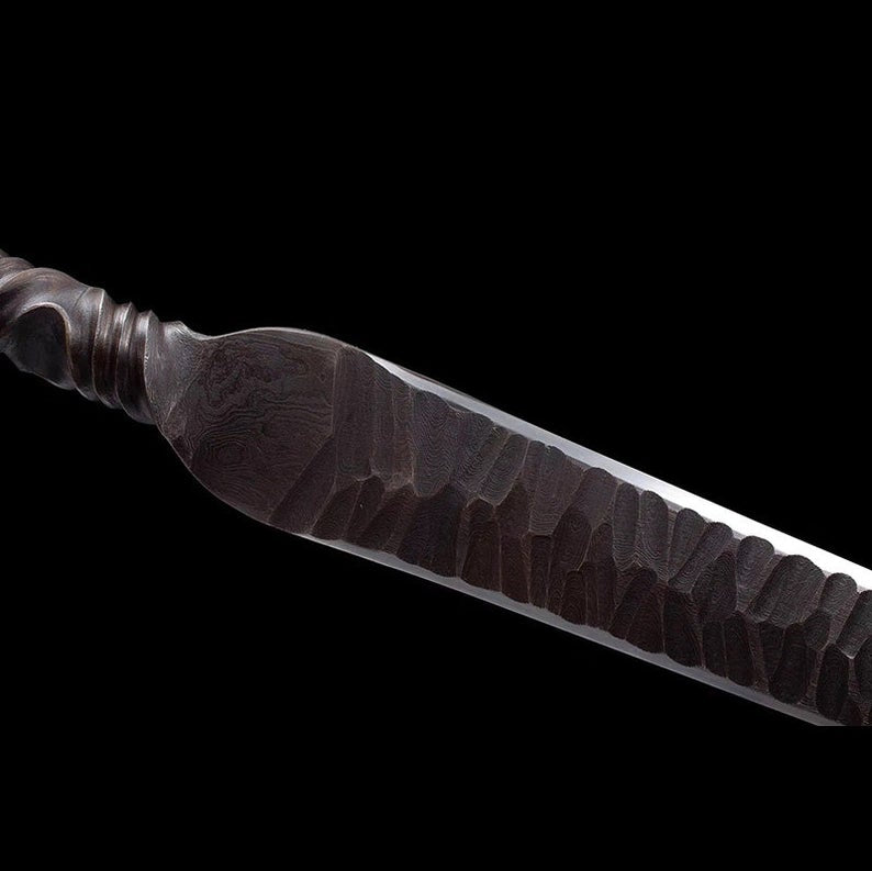 Handmade Real Sword Han Dynasty Chinese Ancient Swords Damascus Steel Cowhide Scabbard