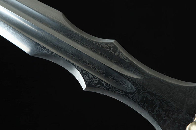 Handmade Real Sword Chinese Swords Damascus Steel With Leather Scabbard High Quality