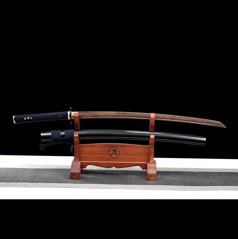 Épées de samouraï Katana japonaises faites à la main, épée en bois, fourreau noir de haute qualité