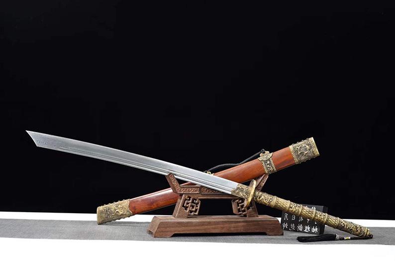 Handmade Chinese Swords Qing Dynasty Swords High Quality Sword Damascus Steel Dao Full Tang