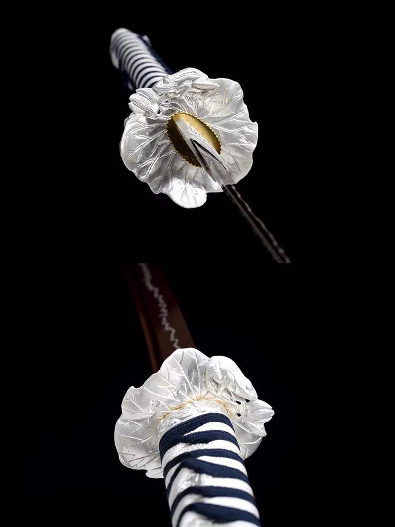 Handmade Japan katana Samurai Swords High Quality Sword High-Manganese Steel Full Tang Red Blade White Scabbard