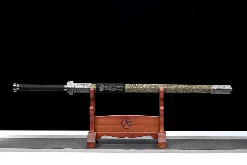 Handmade Real Sword Han Dynasty Chinese Swords High Manganese Steel Purple Blade