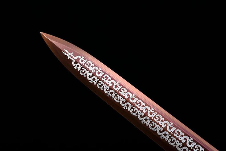 Handmade Real Sword Han Dynasty Chinese Swords High Manganese Steel Purple Blade