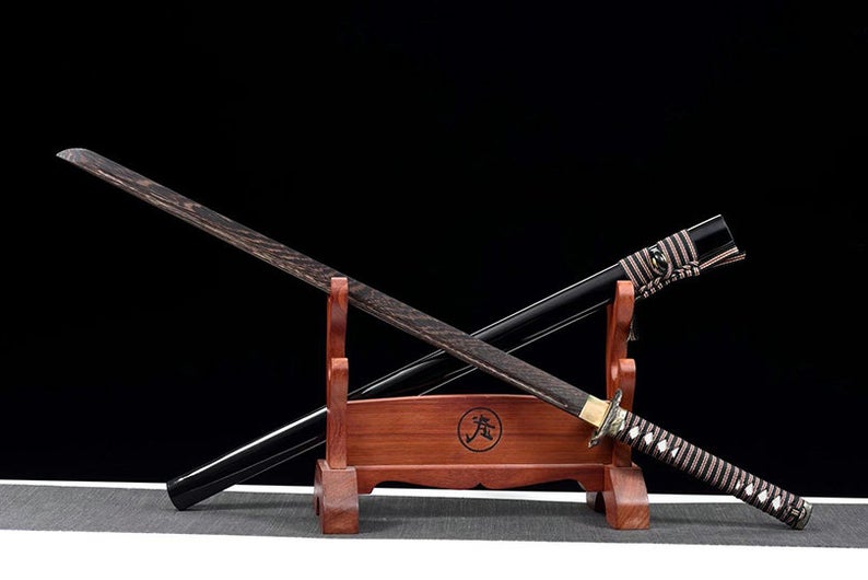 Épées de samouraï katana en bois japonais faites à la main épée d'entraînement de lame en palissandre Ninjato de haute qualité