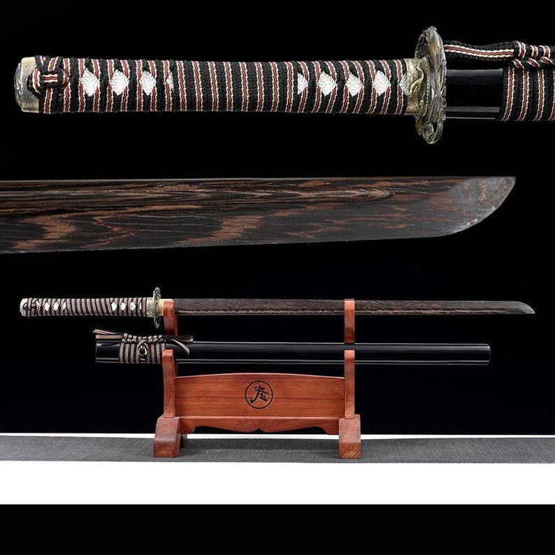 Épées de samouraï katana en bois japonais faites à la main épée d'entraînement de lame en palissandre Ninjato de haute qualité