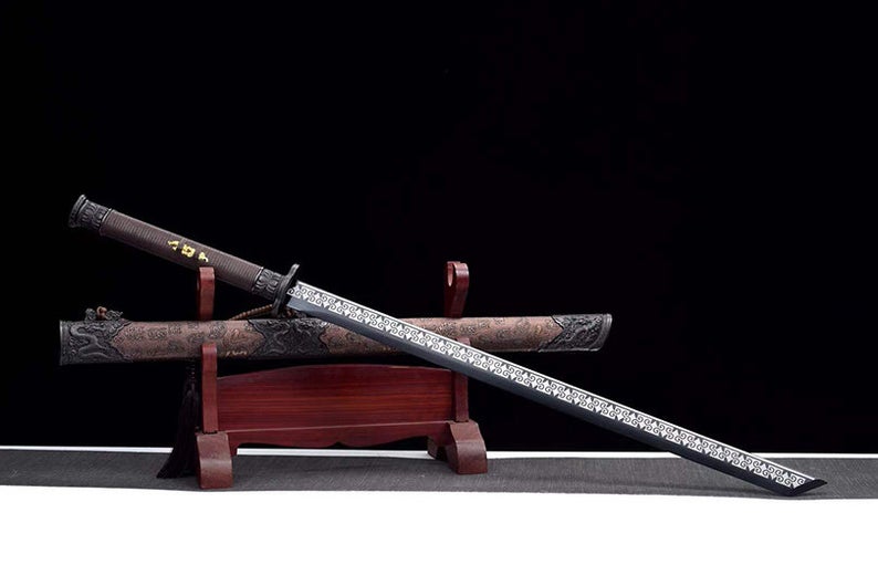 Handmade Chinese Swords Tang Dynasty Swords High Quality Real Sword High manganese steel Dao Full Tang Dragon