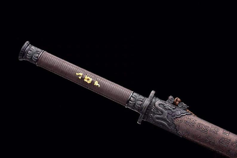 Handmade Chinese Swords Tang Dynasty Swords High Quality Real Sword High manganese steel Dao Full Tang Dragon