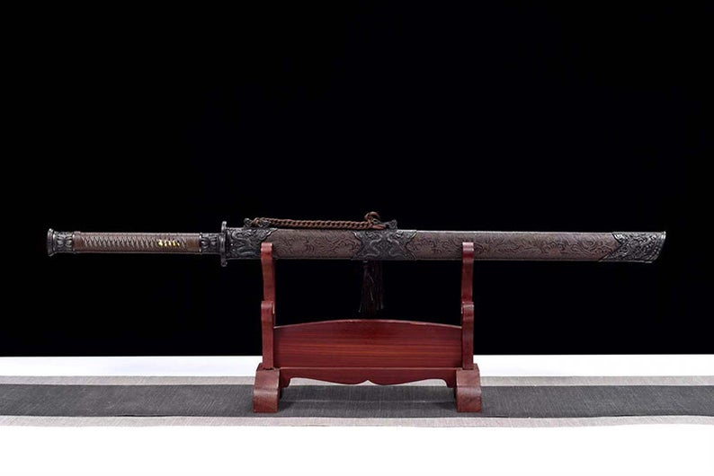 Épées chinoises faites à la main de la dynastie Tang, véritable épée de haute qualité en acier à haute teneur en manganèse Dao Full Tang