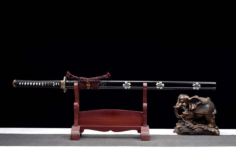 Handmade Japanese Ninjato Ninja katana Samurai Swords High Quality Sword Full Tang Blue Blade Copper Tsuba