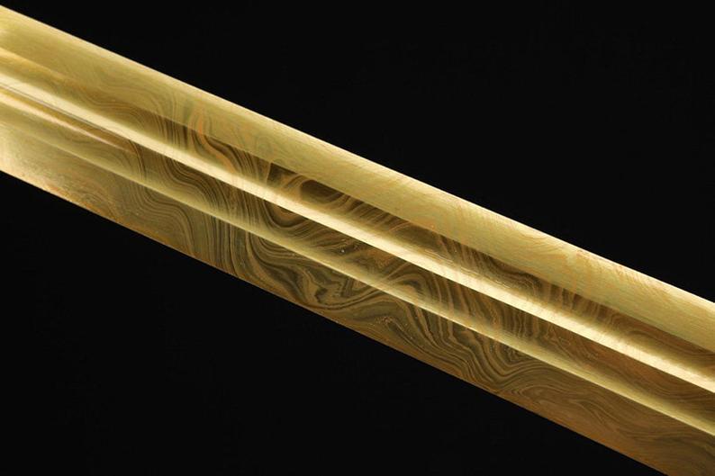 Handmade Real Sword Qin Dynasty Chinese Swords High Manganese Steel Glod Blade EbonyScabbard