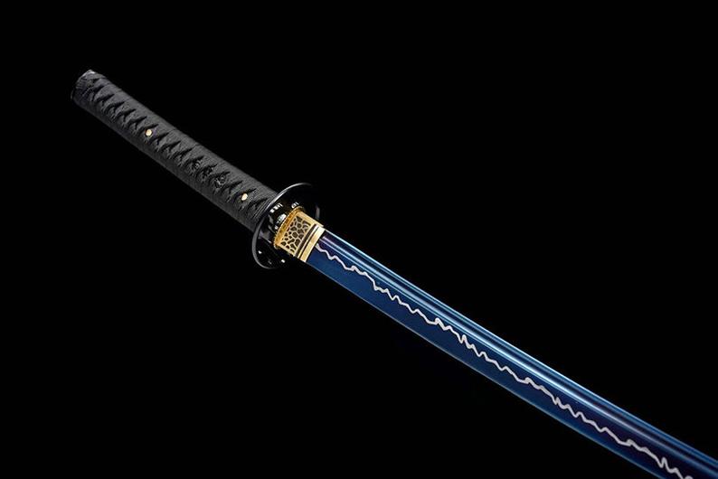 Handmade Japanese katana Samurai Swords High Quality Sword High-Manganese Steel Full Tang Blue Blade