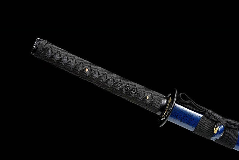 Handmade Japanese katana Samurai Swords High Quality Sword High-Manganese Steel Full Tang Blue Blade