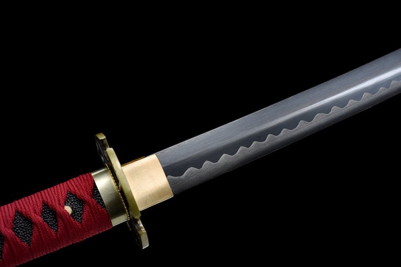One Piece Roronoa Zoro Handgefertigte japanische Katana-Samurai-Schwerter Hochwertiges Schwert Full Tang 1045 Kohlenstoffstahl