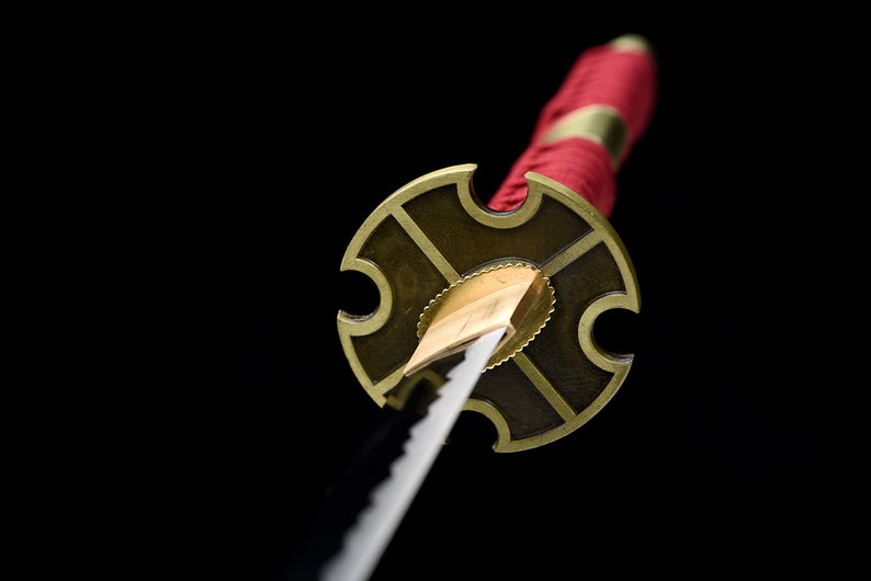 One Piece Roronoa Zoro Handgefertigte japanische Katana-Samurai-Schwerter Hochwertiges Schwert Full Tang 1045 Kohlenstoffstahl