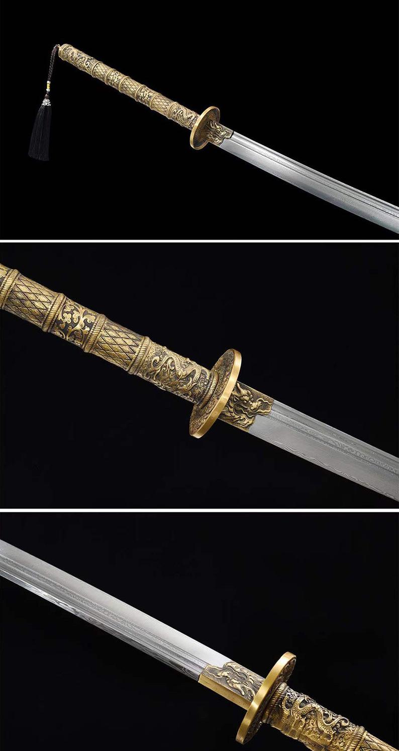 Handmade Chinese Swords Qing Dynasty Swords High Quality Sword Damascus Steel Dao Full Tang
