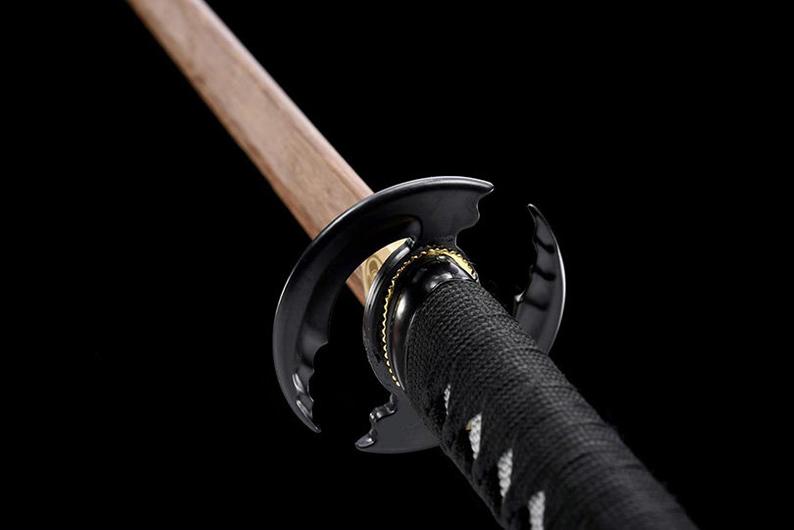 Épées de samouraï katana en bois japonais faites à la main, lame d'entraînement en bois de rose Ninjato de haute qualité, fourreau blanc
