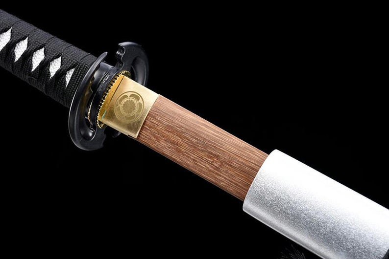 Épées de samouraï katana en bois japonais faites à la main, lame d'entraînement en bois de rose Ninjato de haute qualité, fourreau blanc