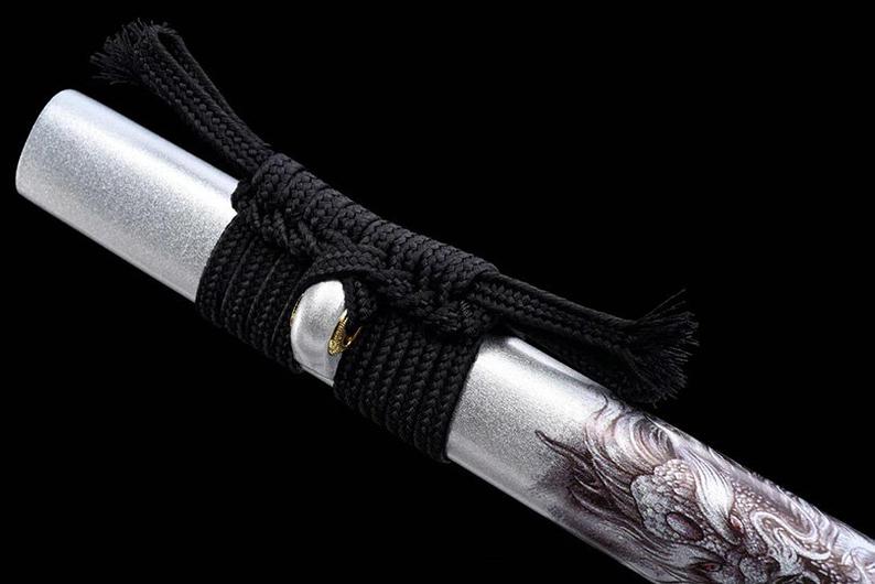 Épées de samouraï katana en bois japonais faites à la main, lame d'entraînement en bois de rose Ninjato de haute qualité, fourreau blanc