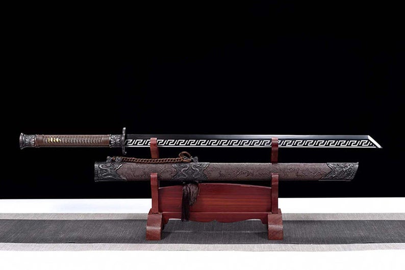Épées chinoises faites à la main de la dynastie Tang, véritable épée de haute qualité en acier à haute teneur en manganèse Dao Full Tang