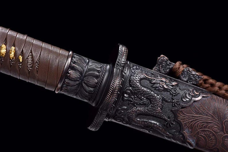 Épées chinoises faites à la main de la dynastie Tang, véritable épée de haute qualité en acier à haute teneur en manganèse Dao Full Tang