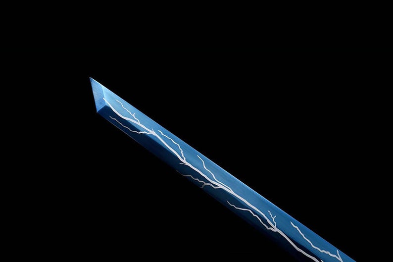 Handmade Japanese Ninjato Ninja katana Samurai Swords High Quality Sword Full Tang Blue Blade Dragon Print