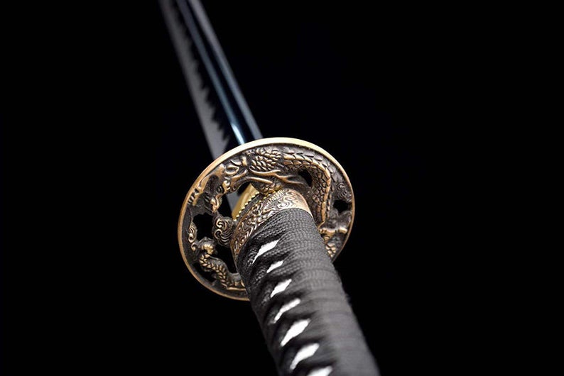 Handmade Japanese Ninjato Ninja katana Samurai Swords High Quality Sword Full Tang Blue Blade Copper Tsuba