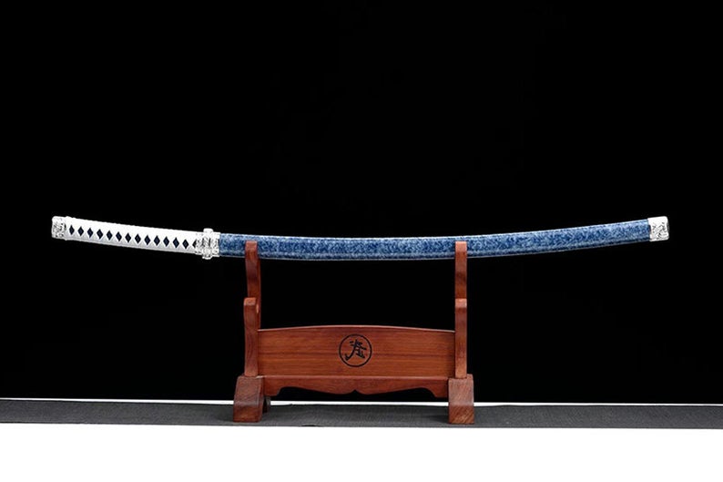 Épées de samouraï katana japonaises faites à la main épée de haute qualité en acier à haute teneur en manganèse lame bleue flocon de neige