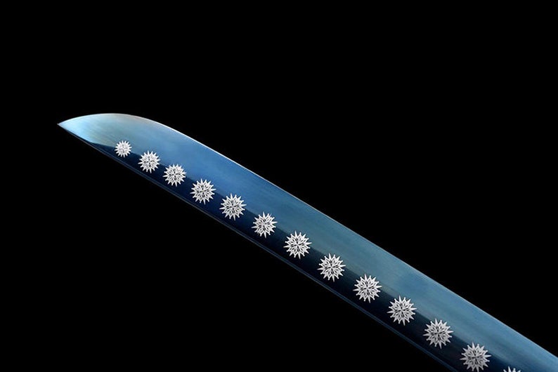 Handmade Japanese katana Samurai Swords High Quality Sword High-Manganese Steel Full Tang Blue Blade Snowflake